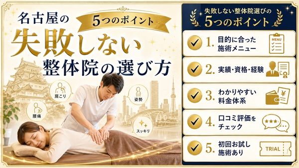 名古屋の整体院の選び方