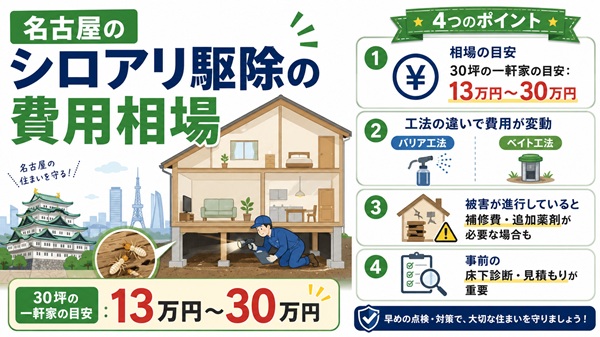 名古屋のシロアリ駆除の費用相場